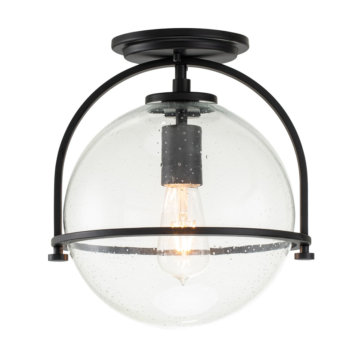 Elstead Somerset Deckenleuchte 1-flammig schwarz klar 28cm E27