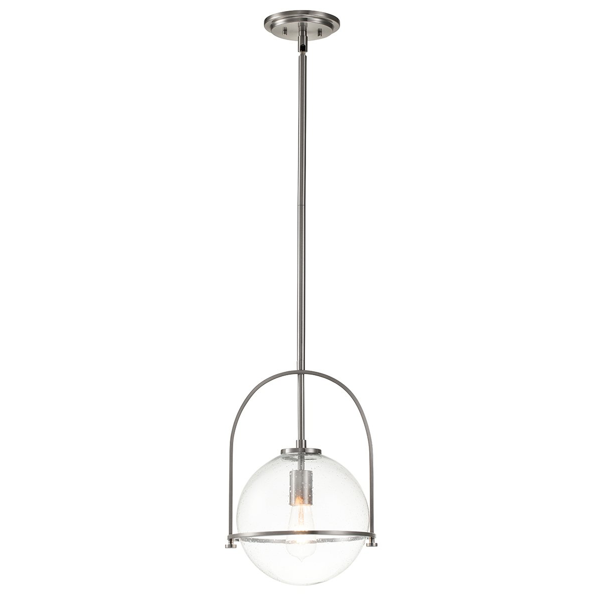 Elstead Somerset H�ngeleuchte 1-flammig  Nickel geb�rstet klar E27