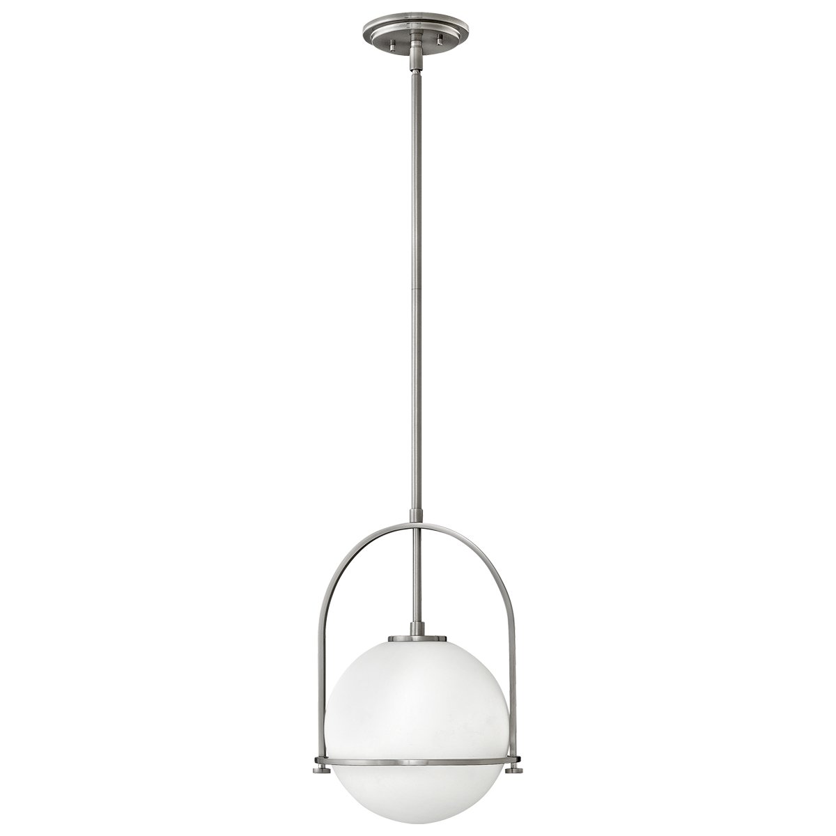 Elstead Somerset H�ngeleuchte 1-flammig Nickel geb�rstet opal E27