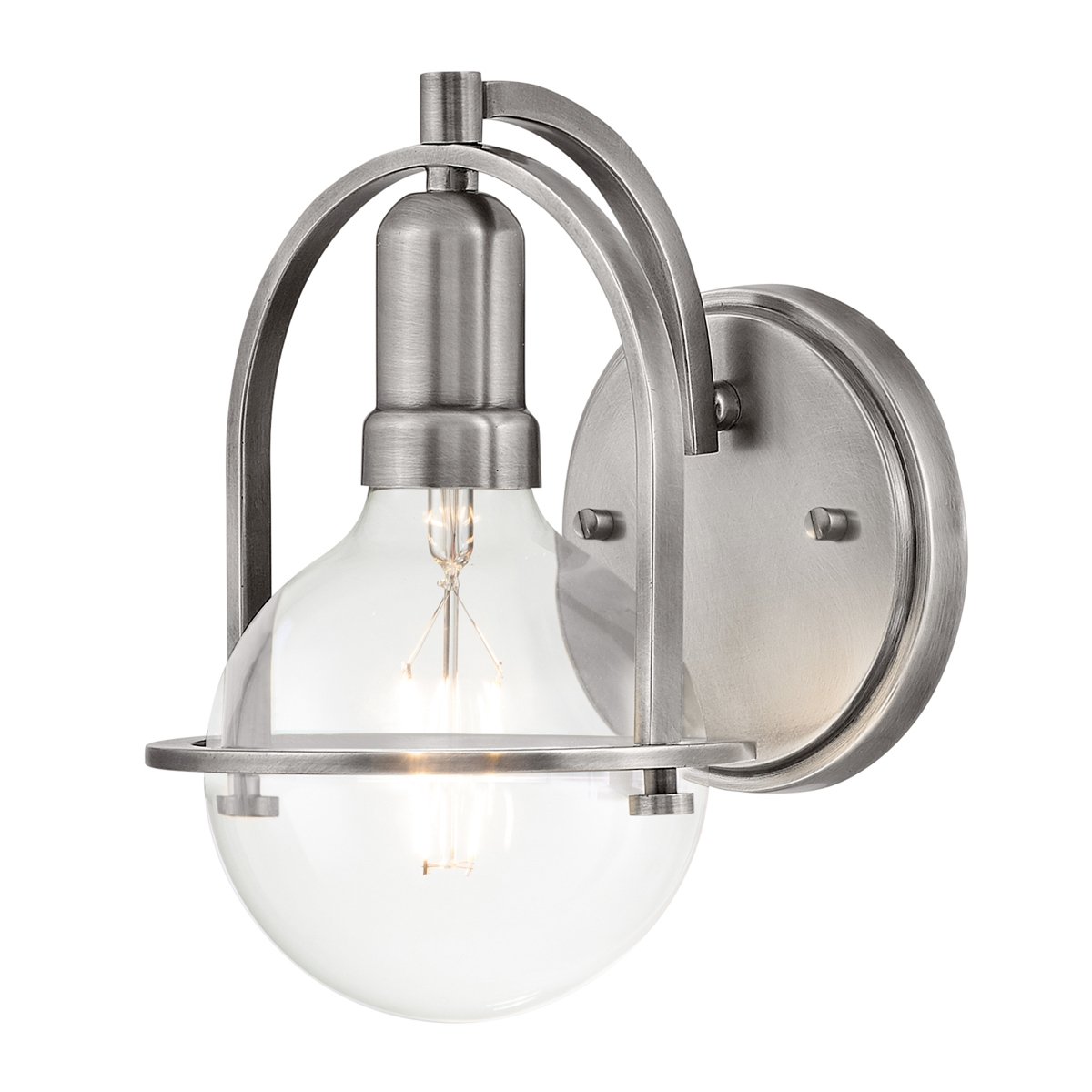 Elstead Somerset Wandleuchte 1-flammig Nickel geb�rstet klar E27