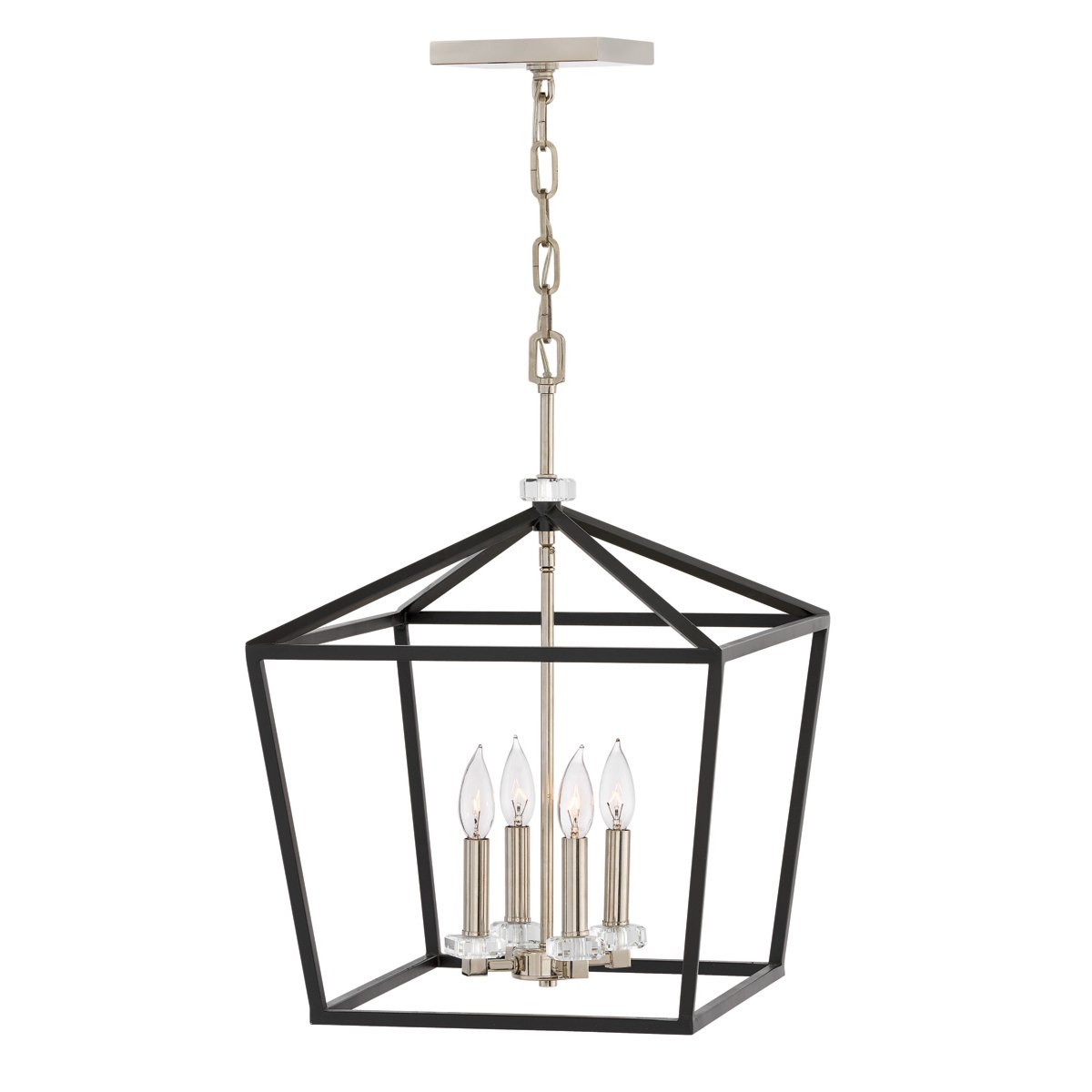 Elstead Stinson Large Pendelleuchte 4-flammig schwarz Nickel poliert