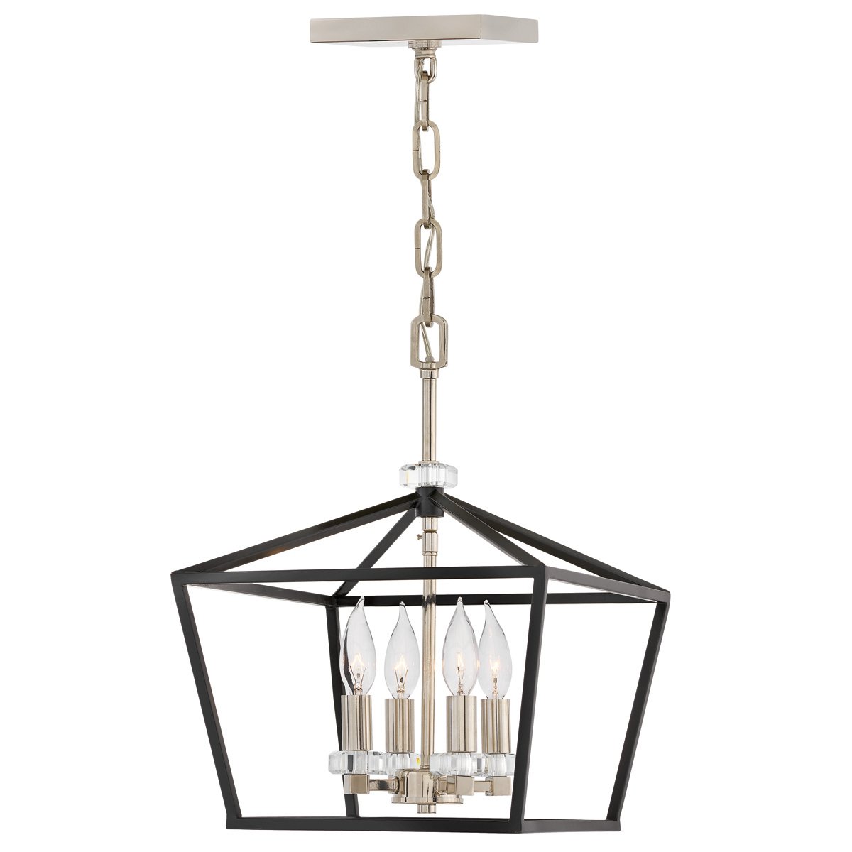 Elstead Stinson Medium Pendelleuchte 4-flammig schwarz Nickel poliert