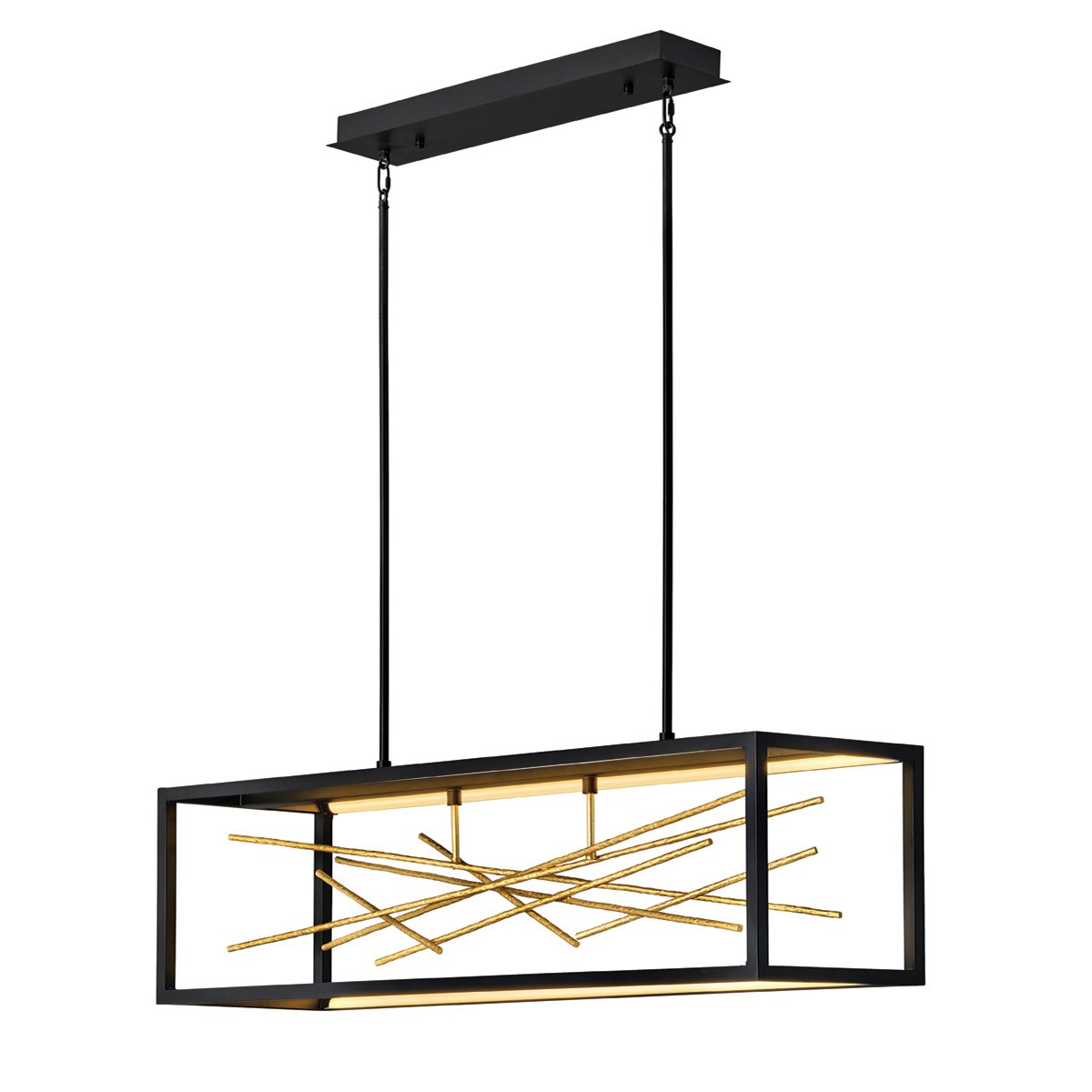 Elstead Styx LED H�ngeleuchte rechteckig schwarz gold 3000K