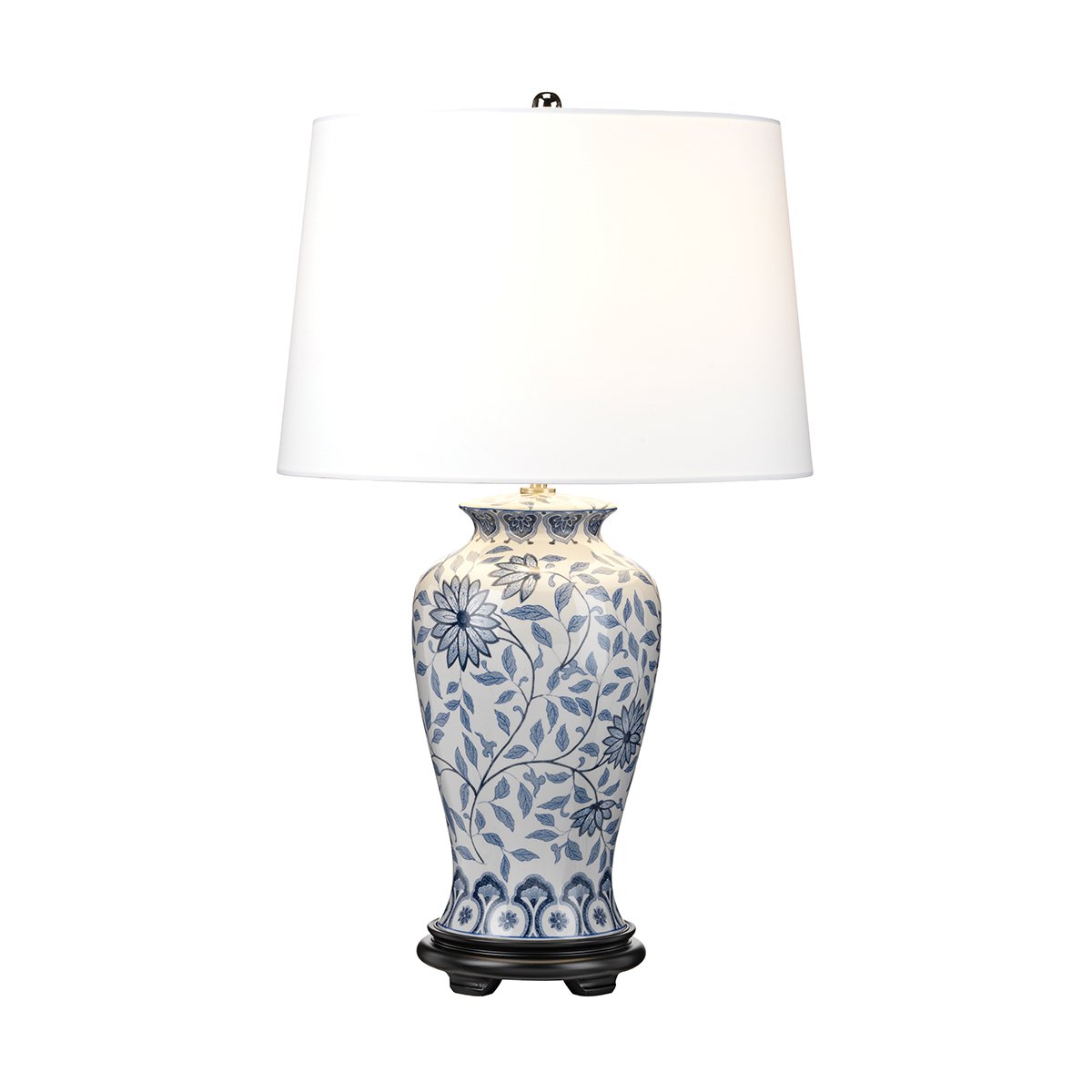 Elstead Ying 1 Light Tischleuchte blau weiss E27 65cm
