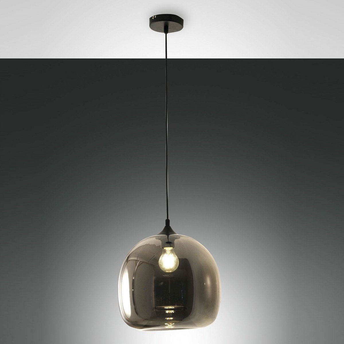 FABAS LUCE 3490-40-126 Pendelleuchte Maia Grau transparent 31cm