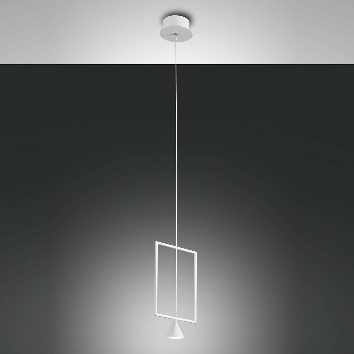 FABAS LUCE No. 3390-40-102 LED Pendelleuchte Sirio wei� 1-flammig eckig