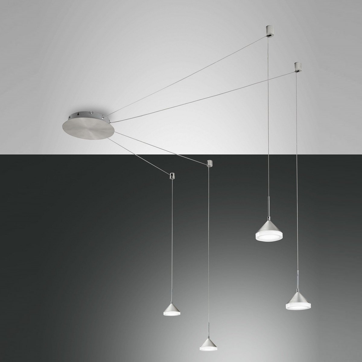 FABAS LUCE No. 3410-49-212 Pendelleuchte Isabella 4-flammig nickel satiniert chrom