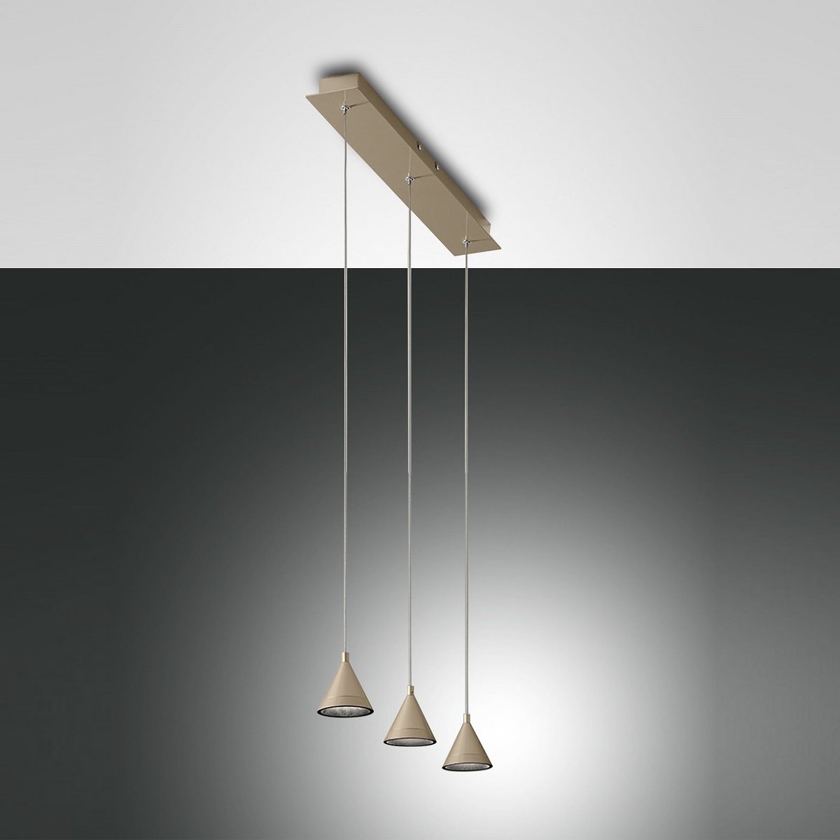 FABAS LUCE No. 3443-47-225 Pendelleuchte Delta LED 3-flammig gold edelmatt dimmbar
