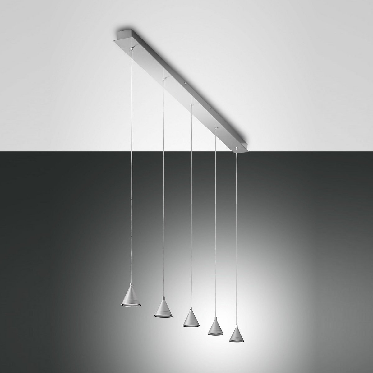 FABAS LUCE No. 3443-48-212 Pendelleuchte Delta LED 5-flammig Alu satiniert dimmbar