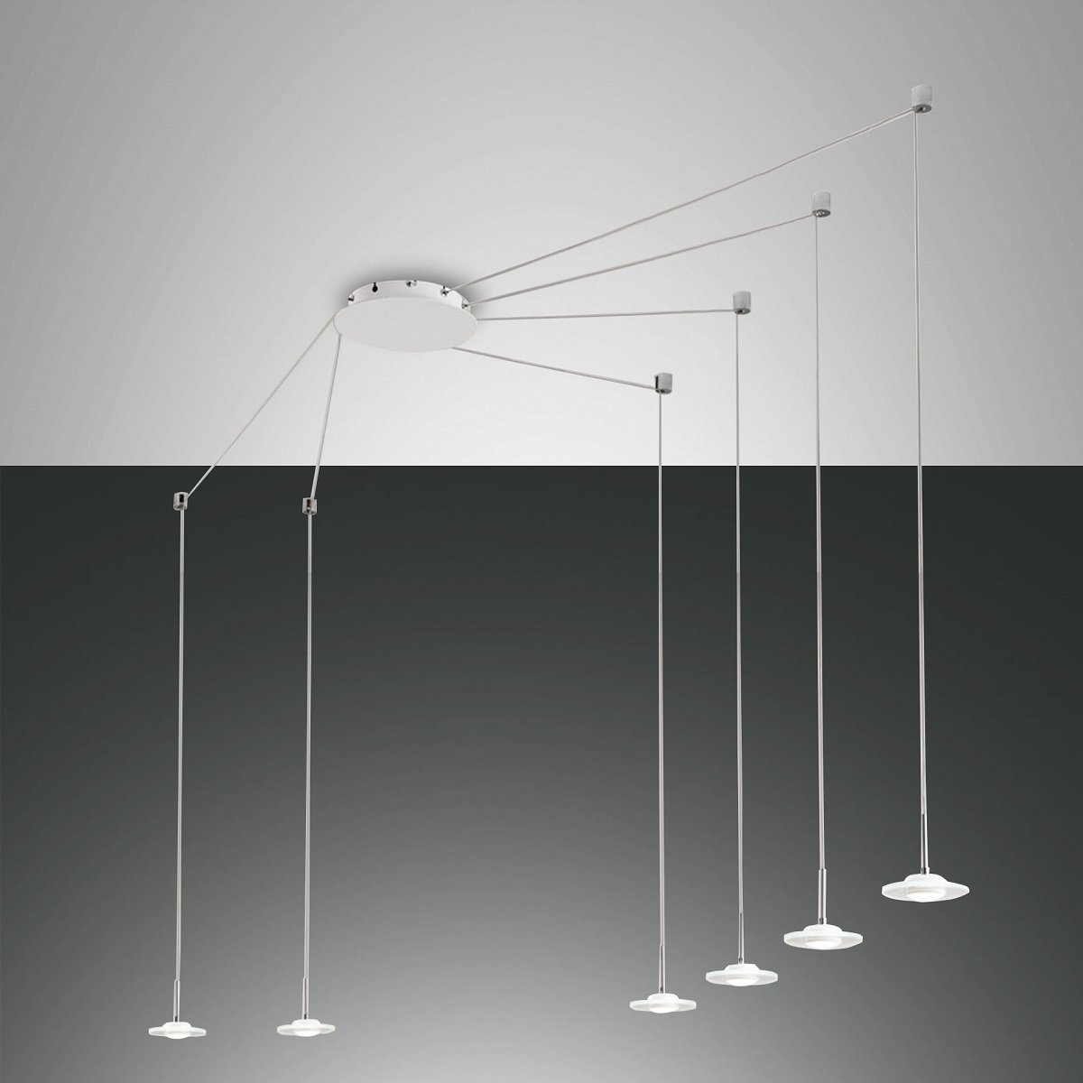 FABAS LUCE No. 3444-46-102 Pendelleuchte Susanna 6-flammig wei� chrom