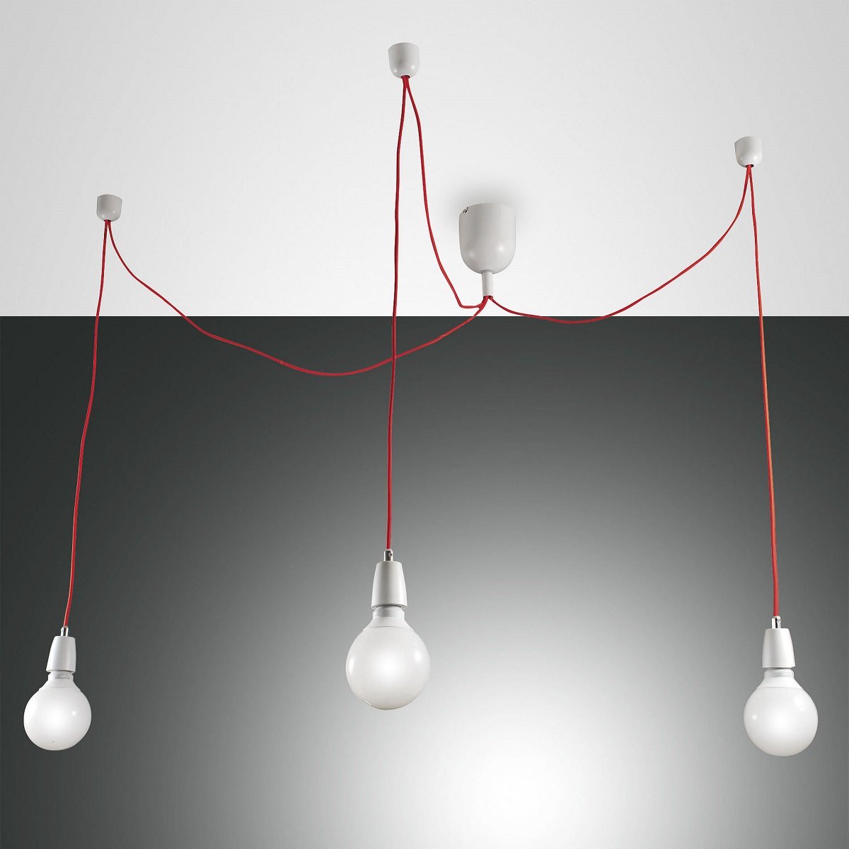 FABAS LUCE No. 3473-47-102 Pendelleuchte Blog E27 3-flammig wei� rot