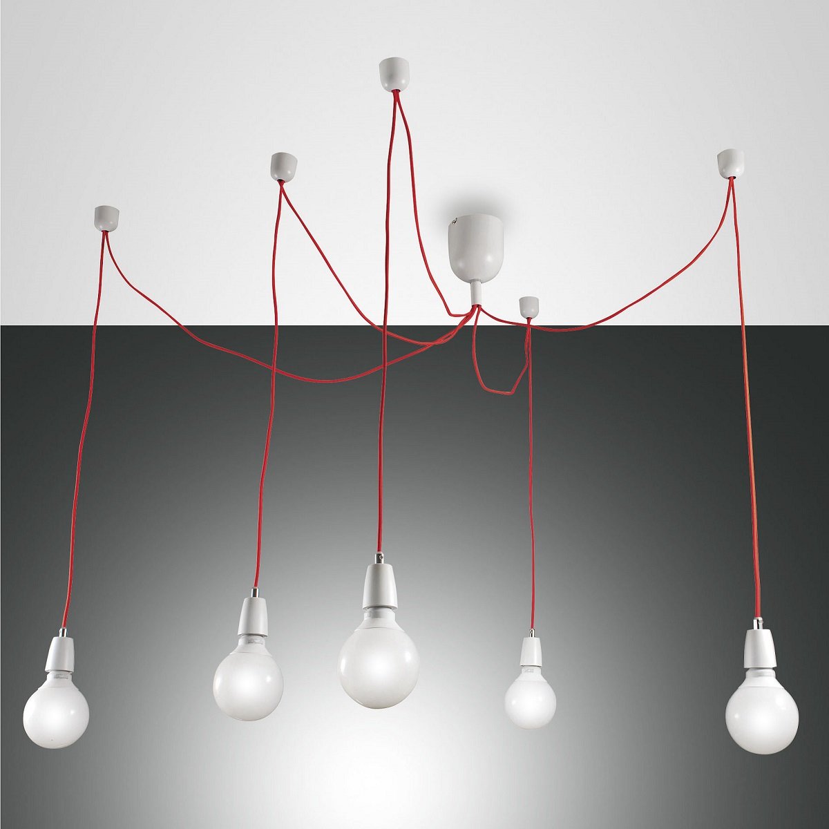 FABAS LUCE No. 3473-48-102 Pendelleuchte Blog E27 5-flammig wei� rot