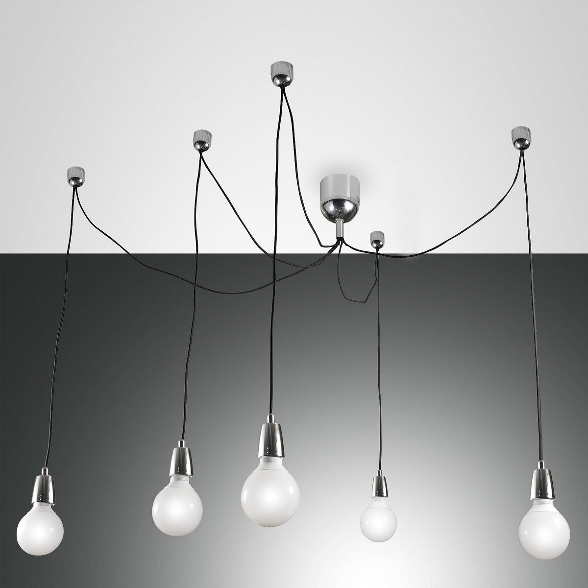 FABAS LUCE No. 3473-48-138 Pendelleuchte Blog E27 5-flammig chrom, schwarz