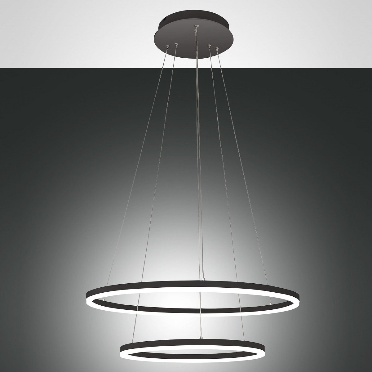 FABAS LUCE No. 3508-45-101 LED Pendelleuchte Giotto 2-flammig schwarz 60 cm dimmbar