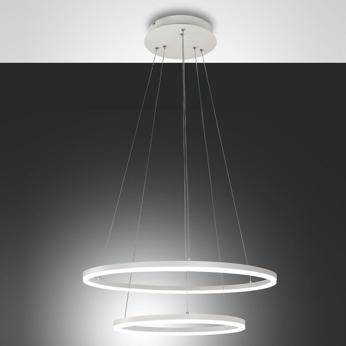 FABAS LUCE No. 3508-45-102 LED Pendelleuchte Giotto 2-flammig wei� 60 cm dimmbar