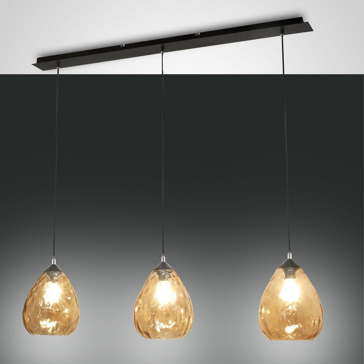 FABAS LUCE No. 3518-49-125 Pendelleuchte Gisella E27 3-flammig amber