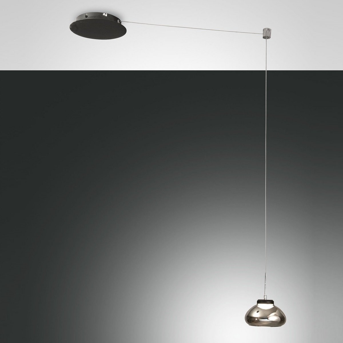 FABAS LUCE No. 3547-41-126 Pendelleuchte Arabella Grau Transparent 14 cm Umlenker