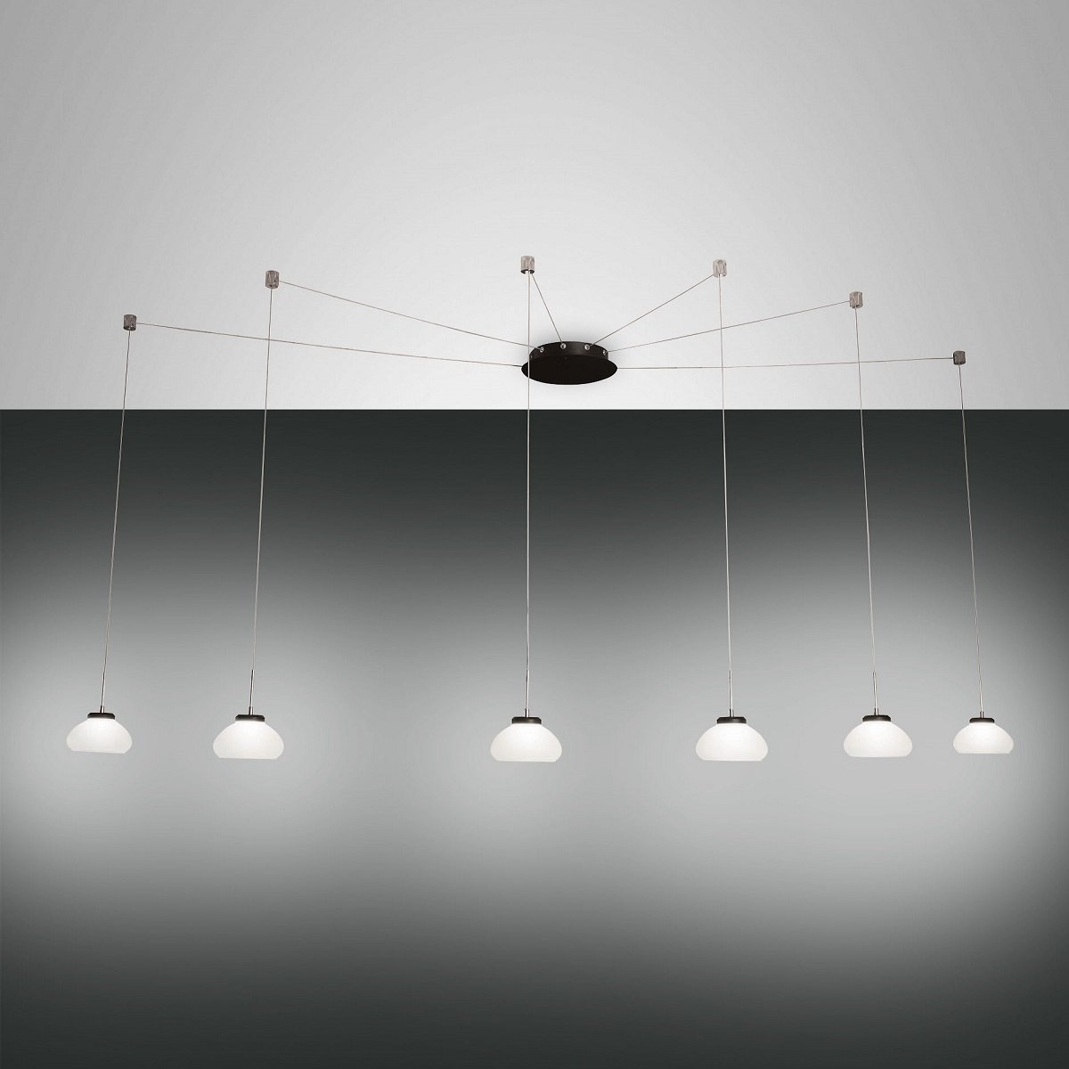 FABAS LUCE No. 3547-46-102 Pendelleuchte Arabella 6-flammig Wei� mit Umlenker