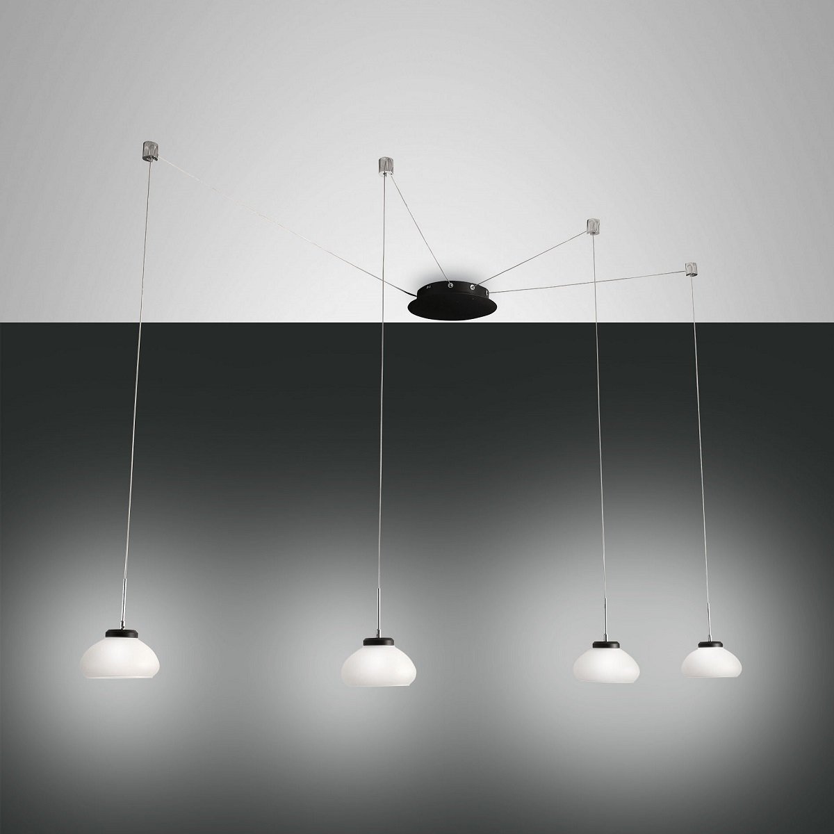 FABAS LUCE No. 3547-49-102 Pendelleuchte Arabella 4-flammig Wei� mit Umlenker