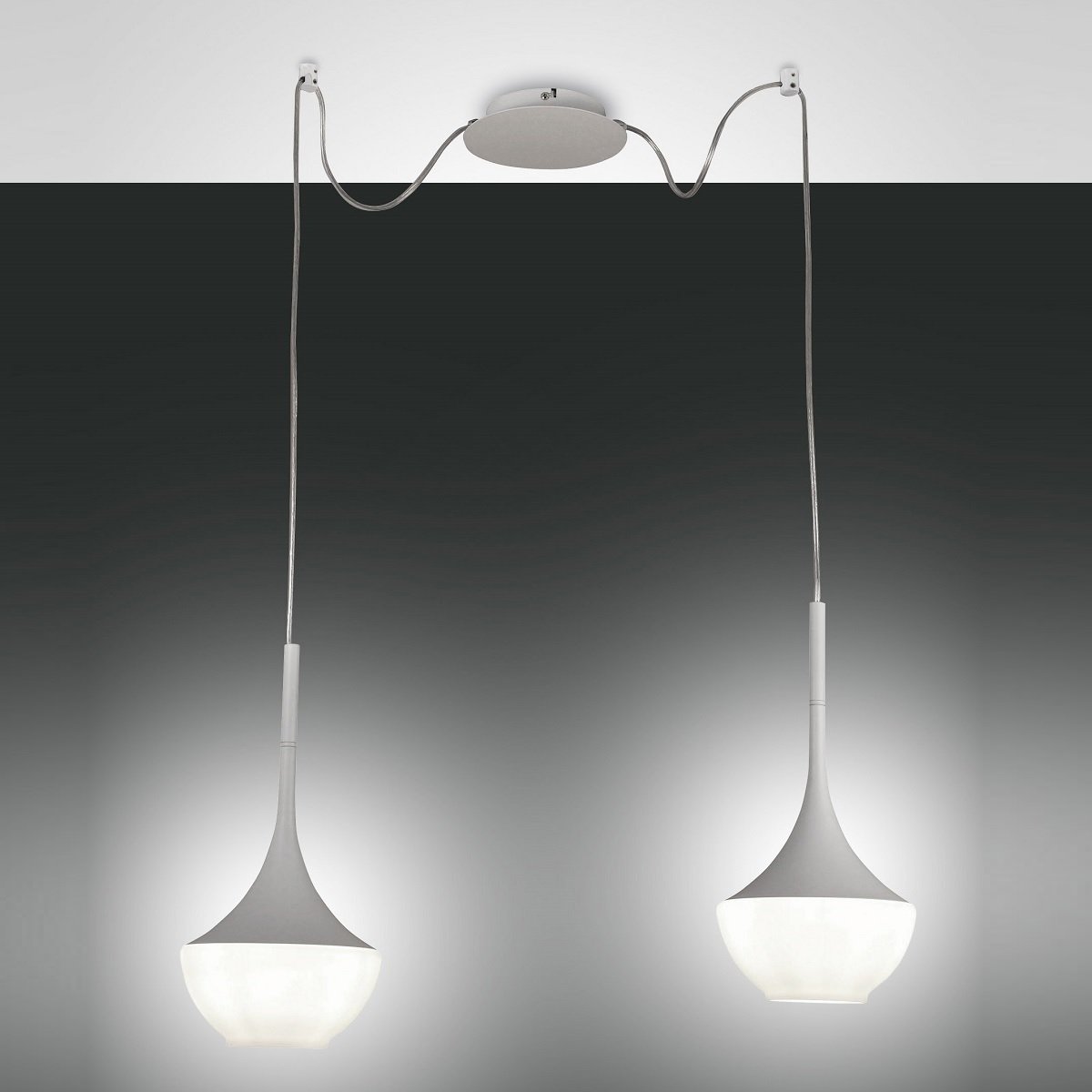 FABAS LUCE No. 3623-42-102 Pendelleuchte Apollo Weiss 2-flammig E27
