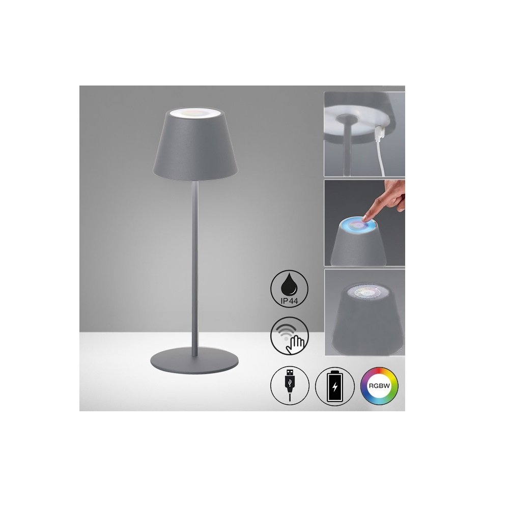 FHL easy 850212 LED Tischleuchte Aussenleuchte Cosenza sandgrau RGBW -->  Leuchten & Lampen online kaufen im Shop