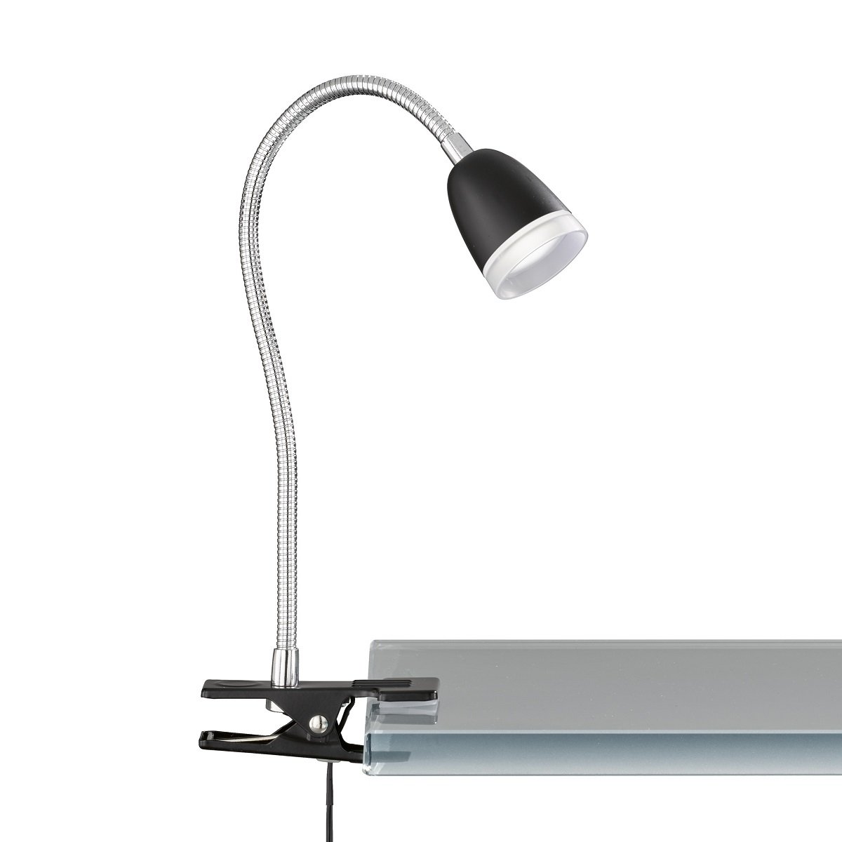 FHL easy 850635 LED Klemmleuchte Nox schwarz chromfarben 3000K --> Leuchten  & Lampen online kaufen im Shop | Leselampen