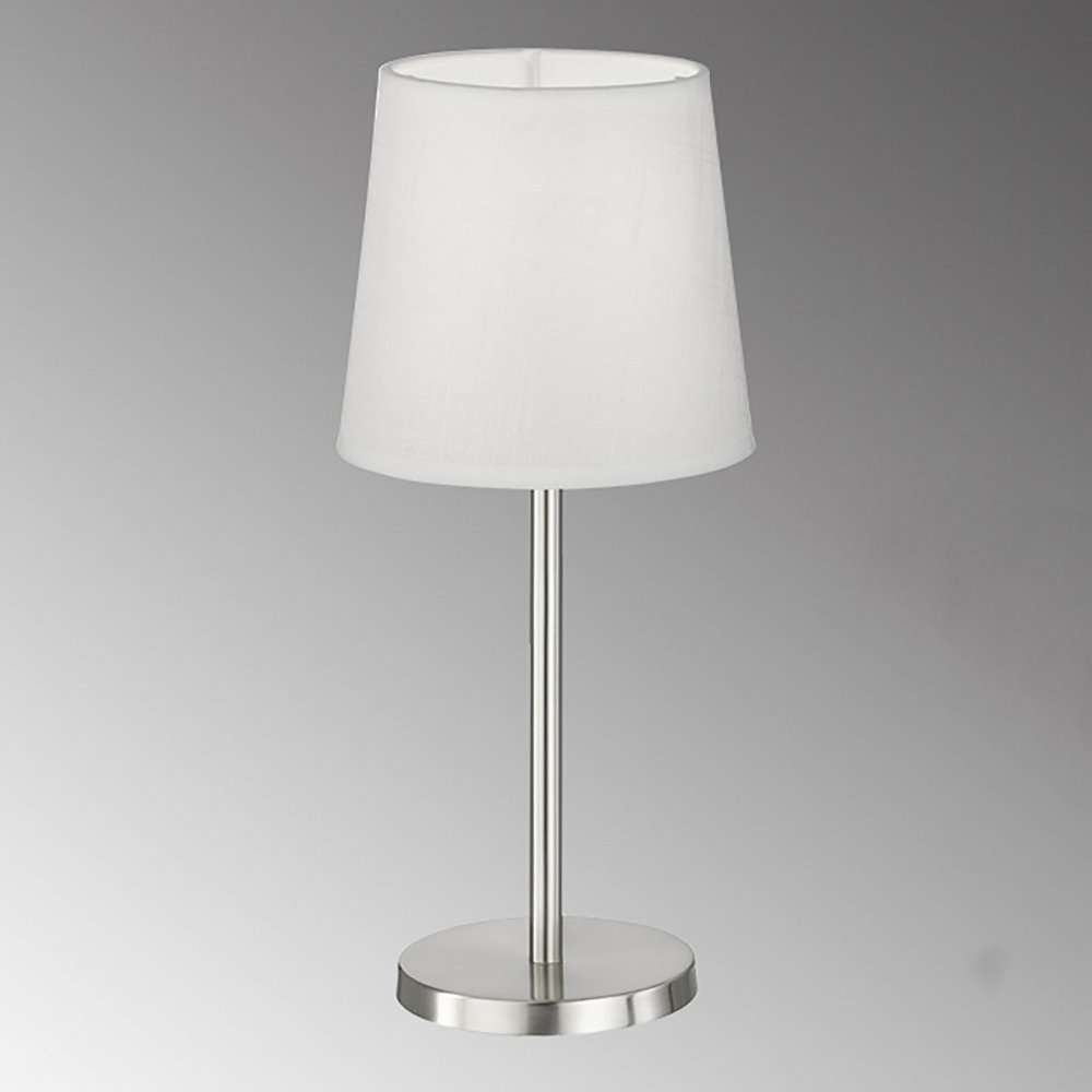 FHL easy No. 850103 Tischleuchte Eve nickelfarben matt weiß E14 30cm -->  Leuchten & Lampen online kaufen im Shop