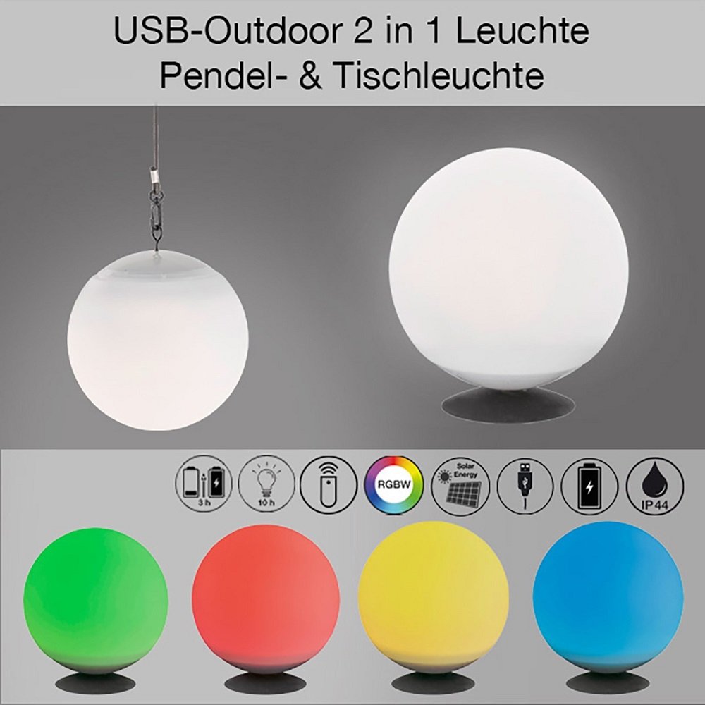 FHL easy No. 860043 LED Outdoor Tisch- und Pendelleuchte Twin weiß RGBW  IP44 --> Leuchten & Lampen online kaufen im