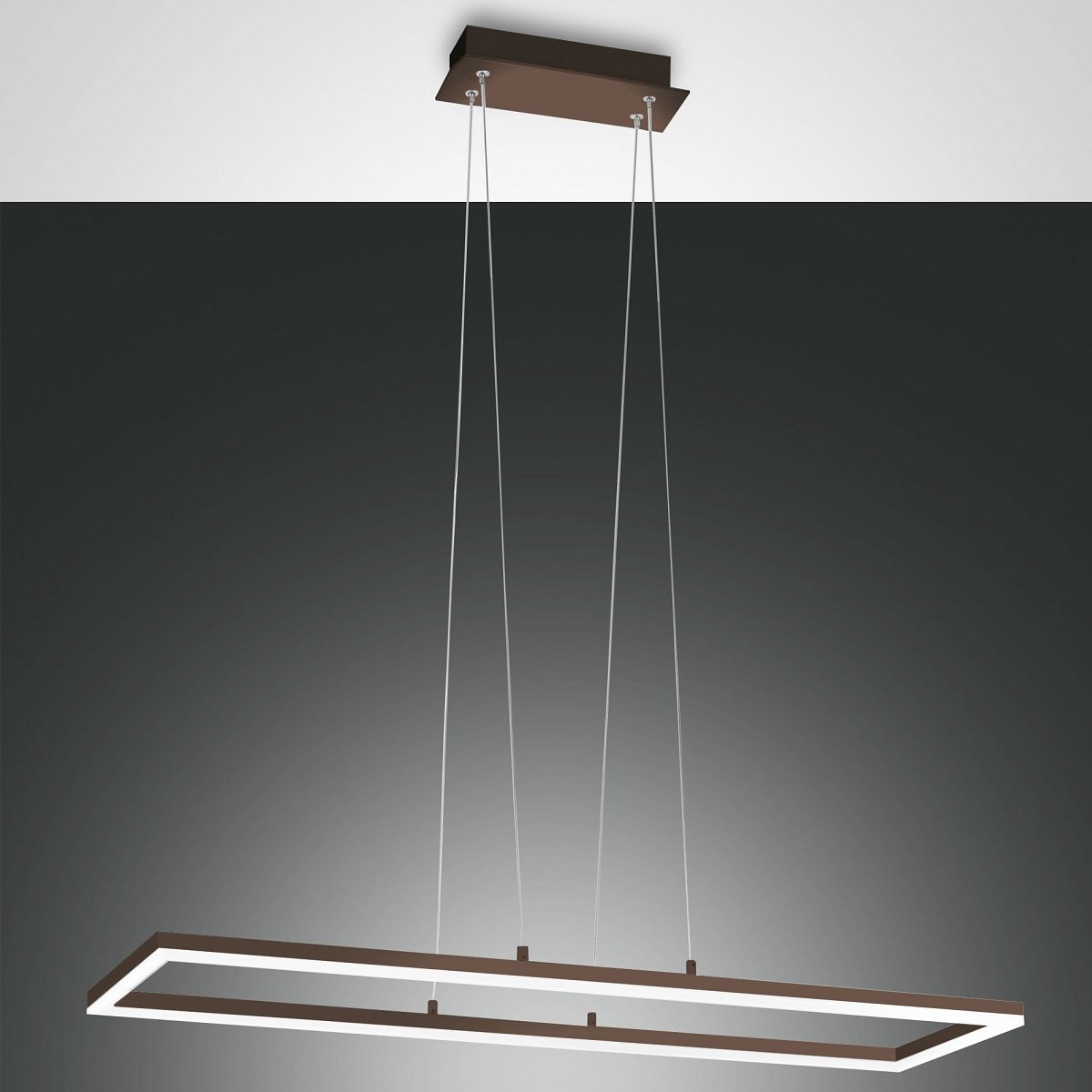 Fabas Luce 3394-45-361 LED Pendelleuchte Bard 92x32cm rostbraun 3000K dimmbar