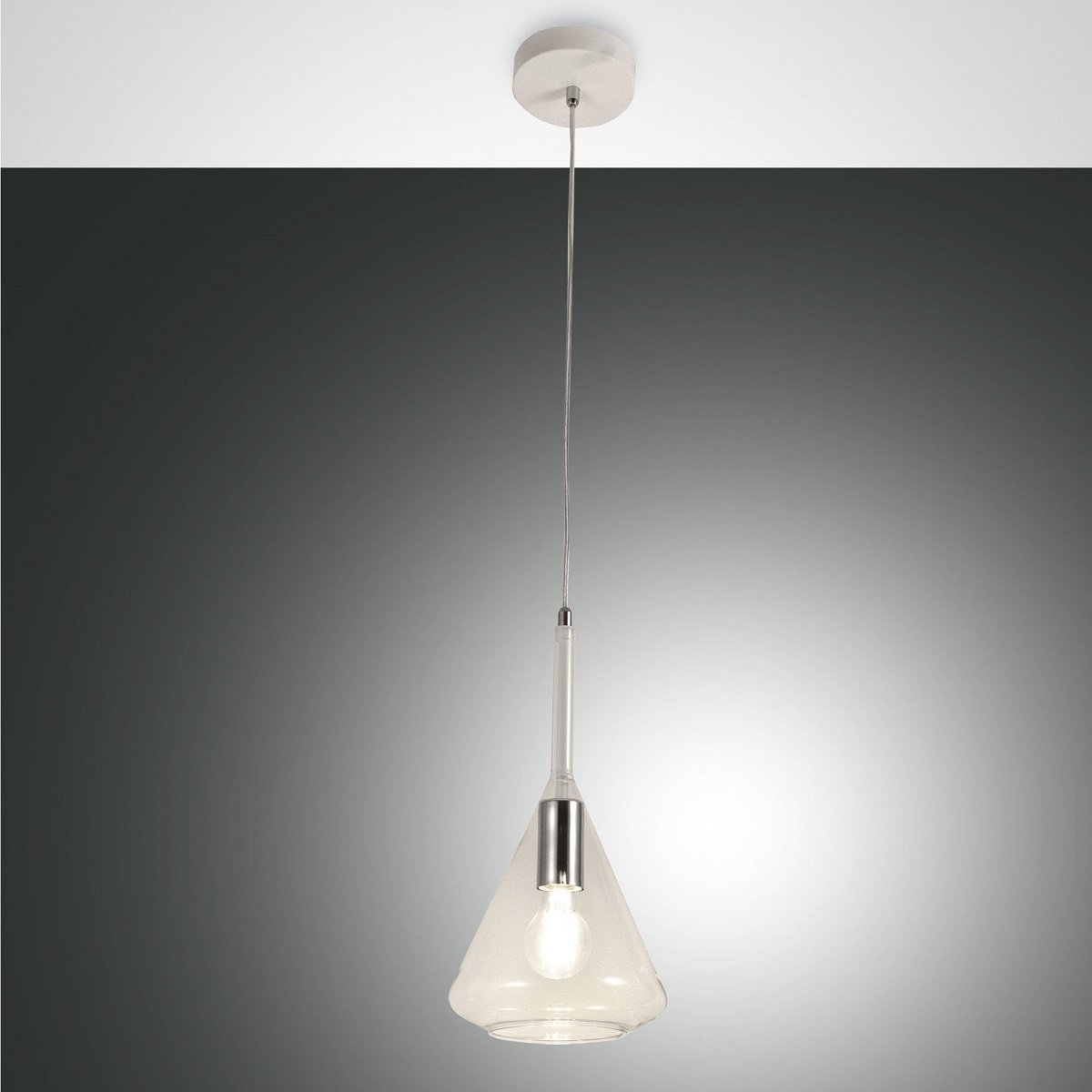 Fabas Luce 3582-40-241 Pendelleuchte Tris transparent weiss E27