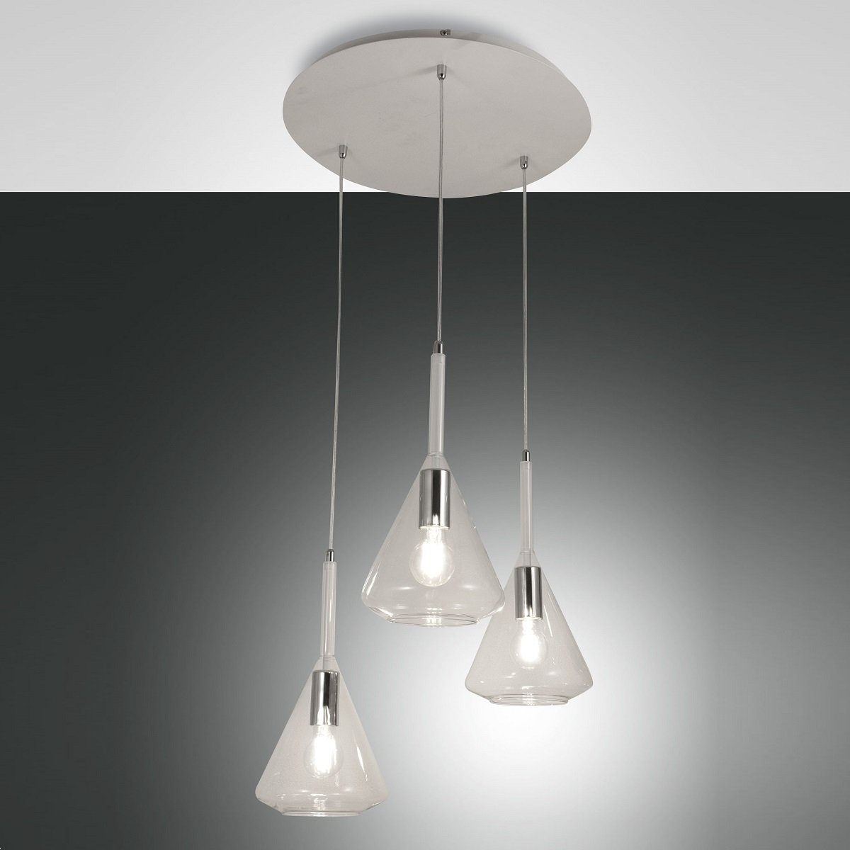 Fabas Luce 3582-47-241 Pendelleuchte Tris 3-flammig transparent weiss E27