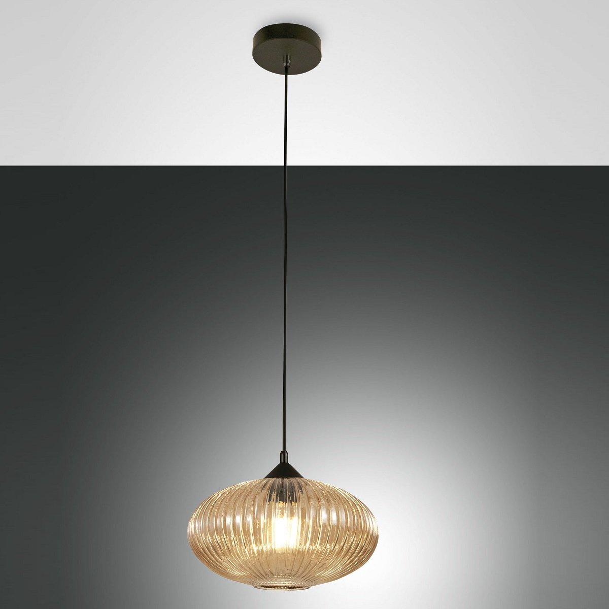 Fabas Luce 3583-40-125 Pendelleuchte Fiordaliso amber schwarz E27
