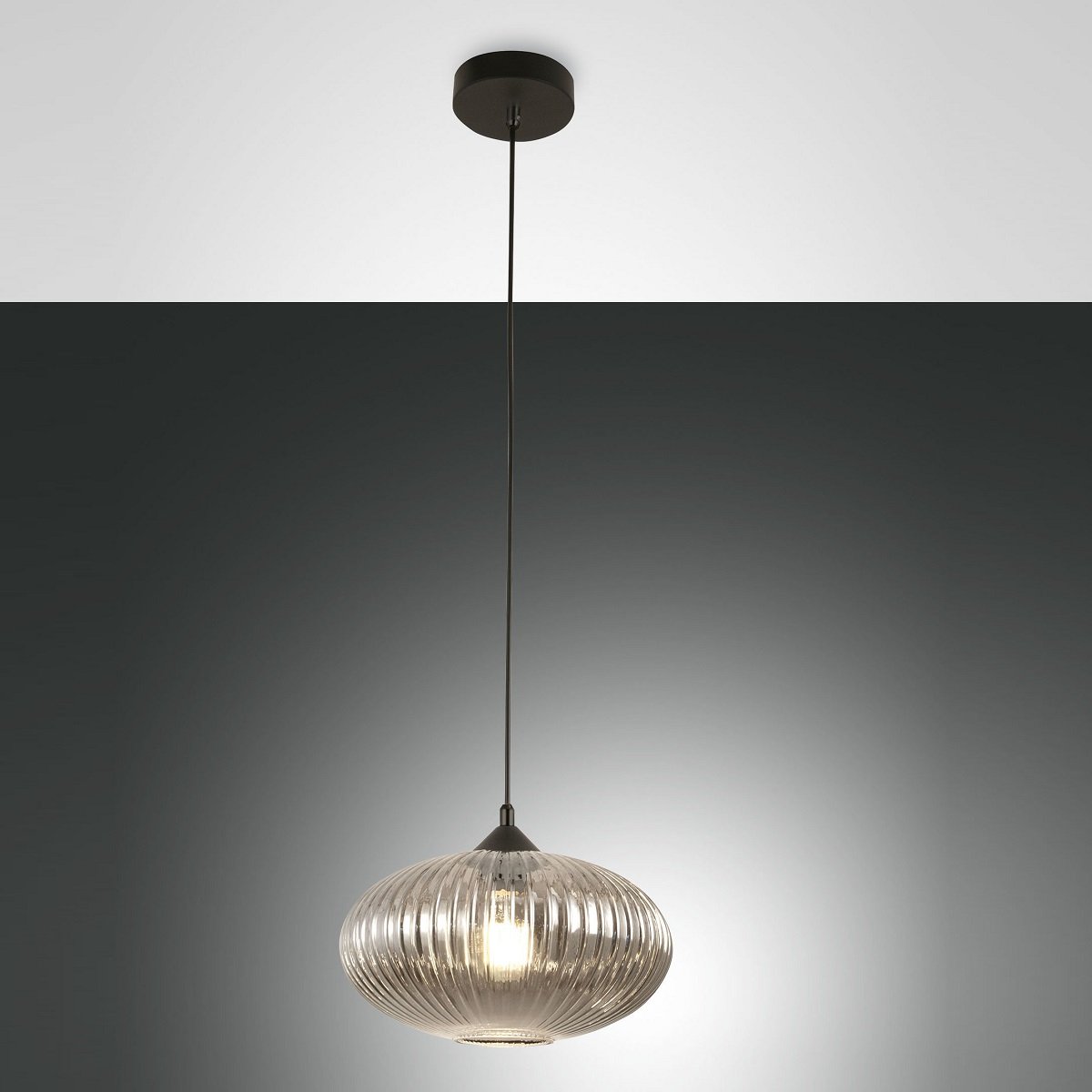 Fabas Luce 3583-40-126 Pendelleuchte Fiordaliso grau schwarz E27