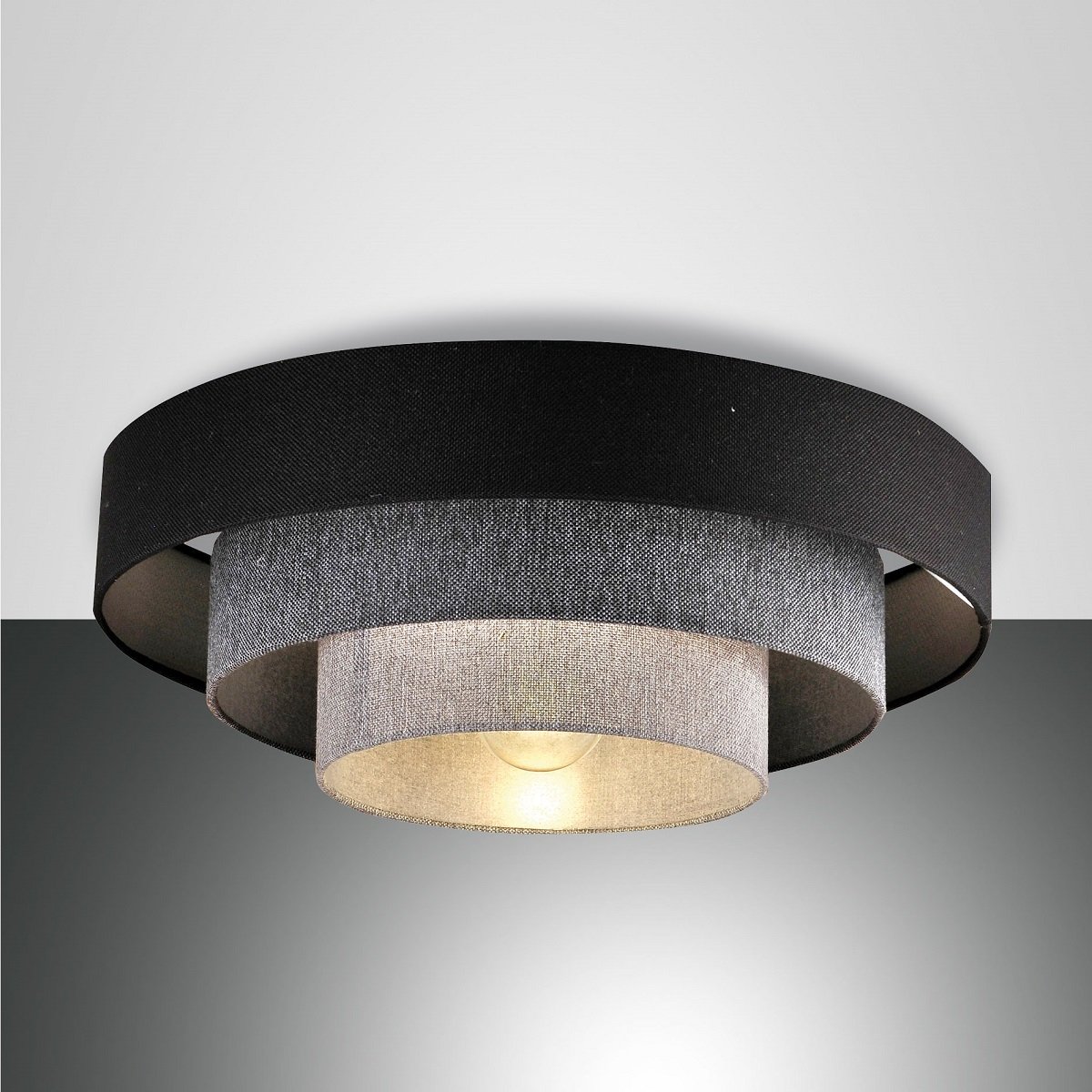 Fabas Luce Brava Leuchten kaufen Deckenleuchte grau online im Lampen 60cm Shop & 3639-65-354 --> Stoff