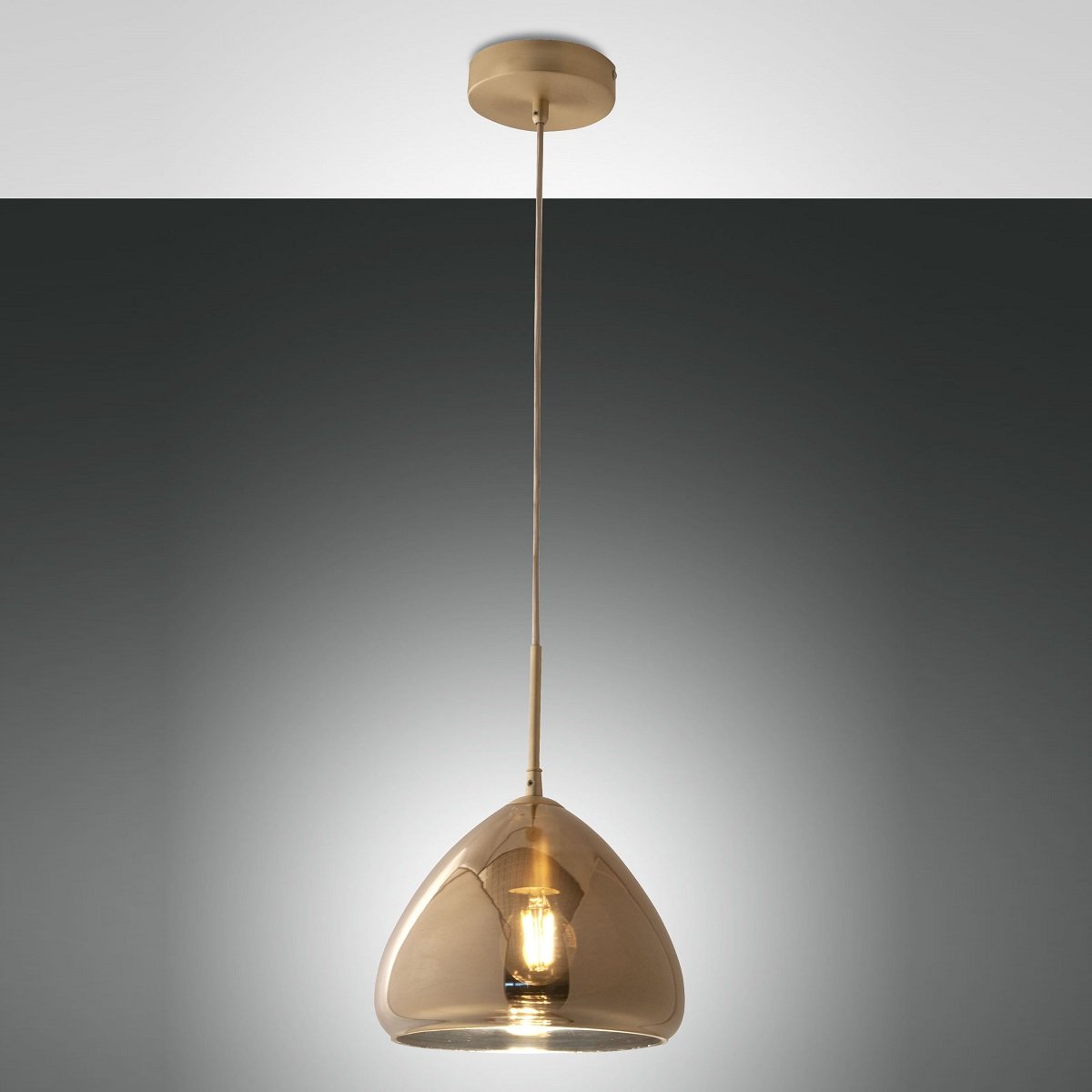 Fabas Luce 3667-40-118 Pendelleuchte Glow amber messing 25cm E27