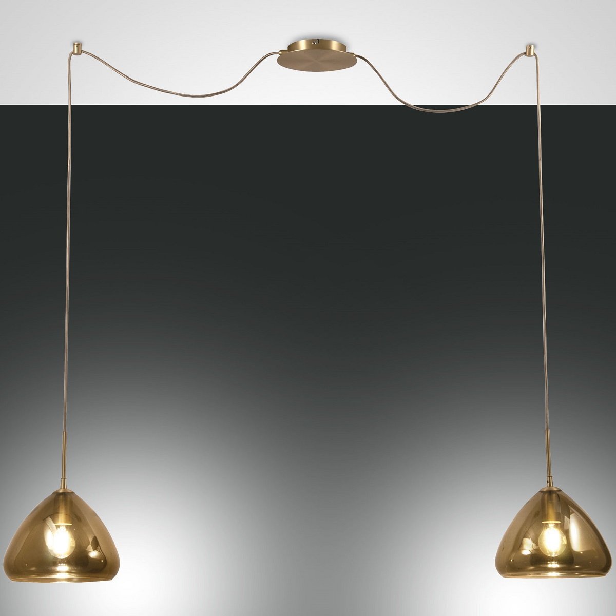 Fabas Luce 3667-42-118 Pendelleuchte Glow 2-flammig amber messing E27