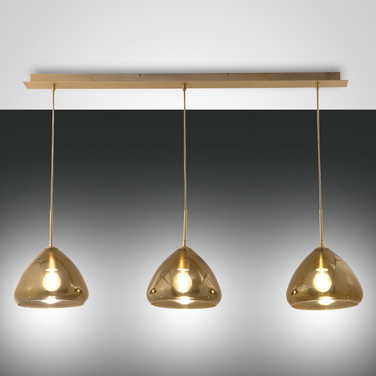 Fabas Luce 3667-48-118 Pendelleuchte Glow 3-flammig amber messing E27