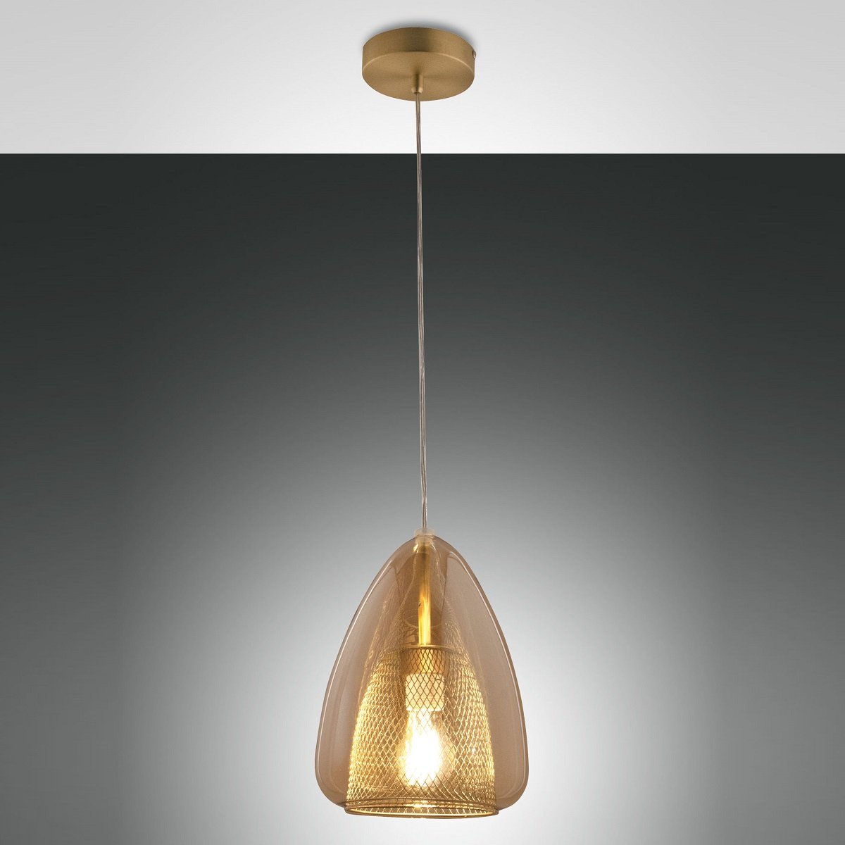 Fabas Luce 3673-40-125 Pendelleuchte Britton 1-flammig amber