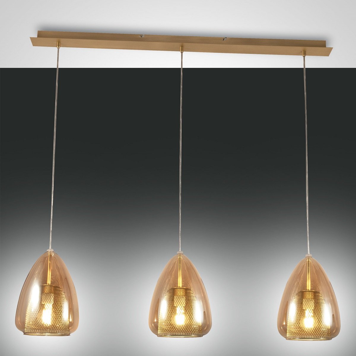 Fabas Luce 3673-48-125 Pendelleuchte Britton 3-flammig amber