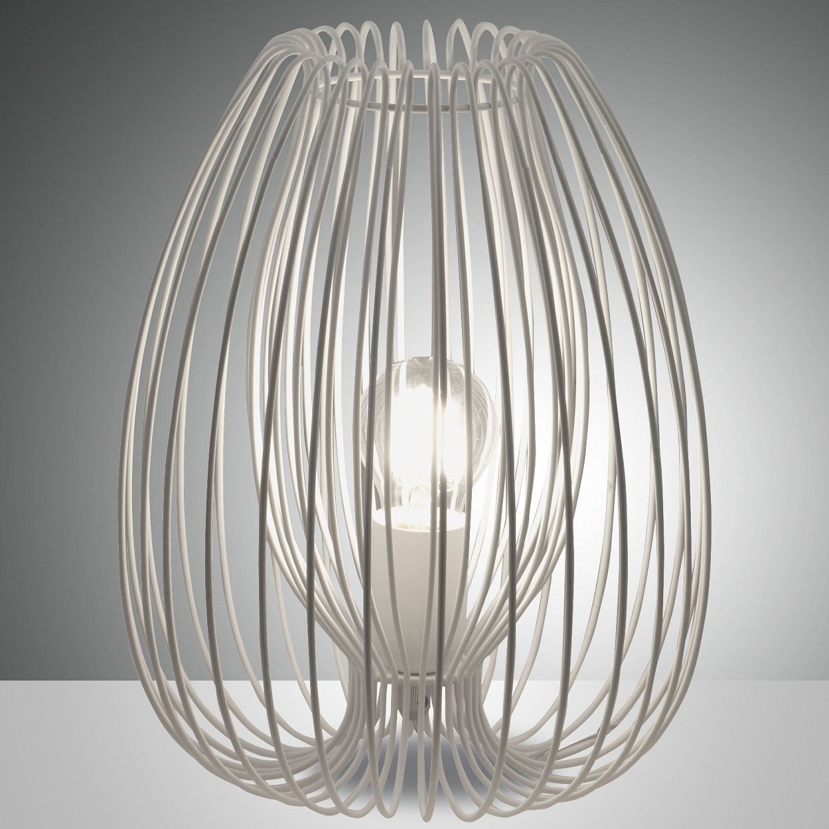 Fabas Luce 3677-30-102 Tischleuchte Camp 31cm weiss E27