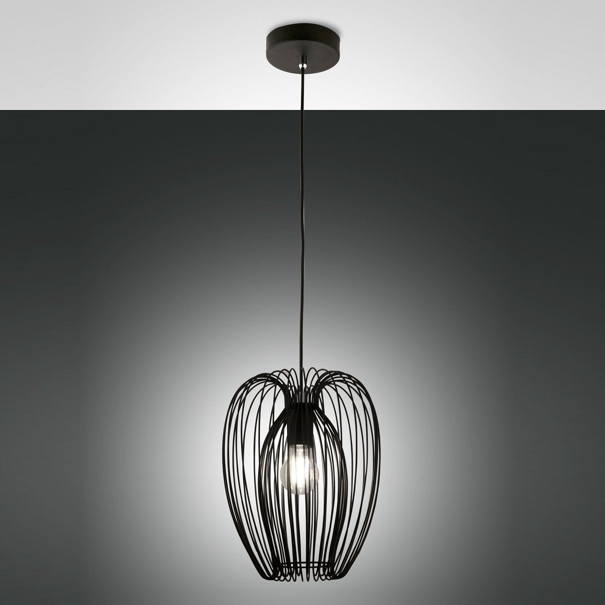 Fabas Luce 3677-40-101 Pendelleuchte Camp 25cm schwarz E27
