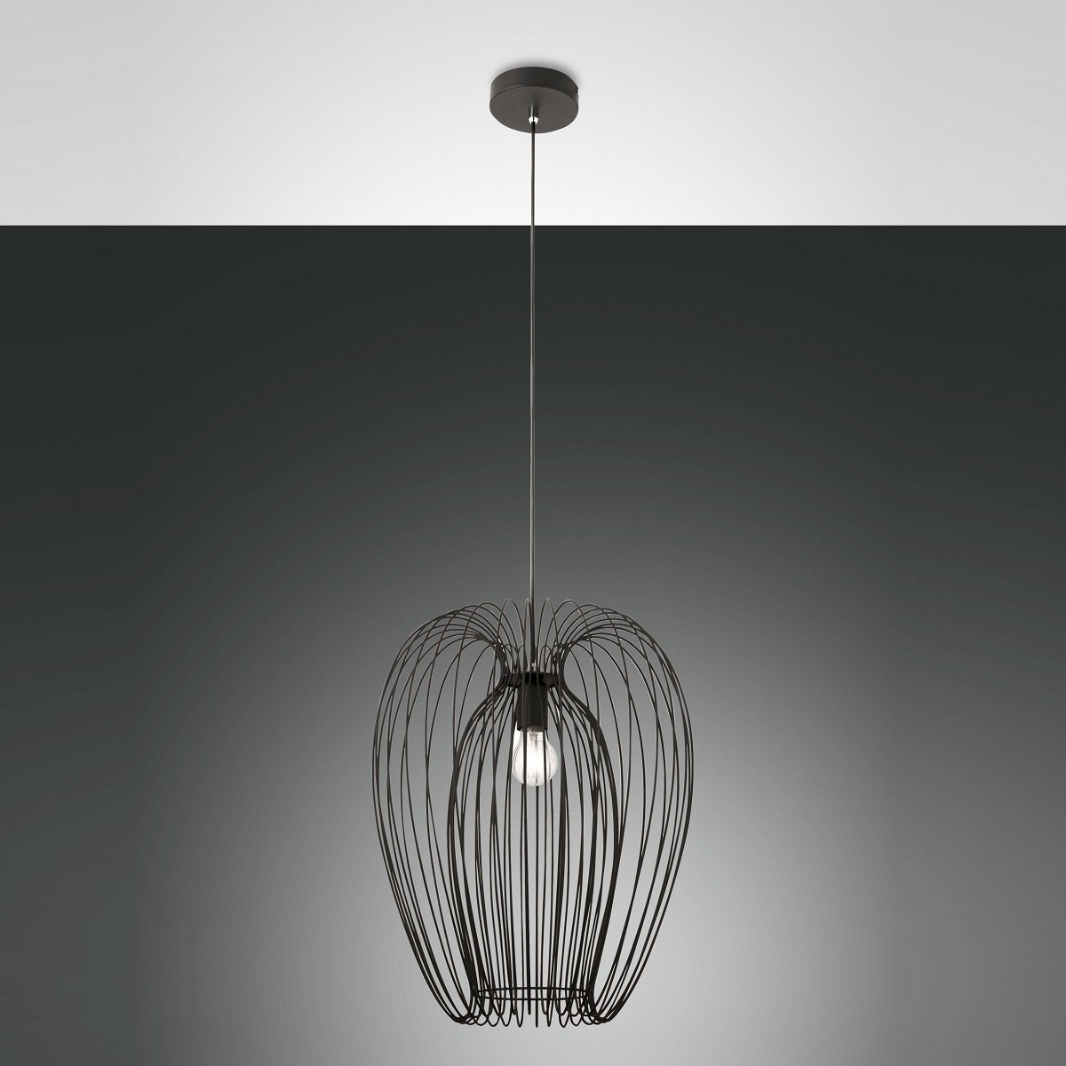 Fabas Luce 3677-45-101 Pendelleuchte Camp 40cm schwarz E27