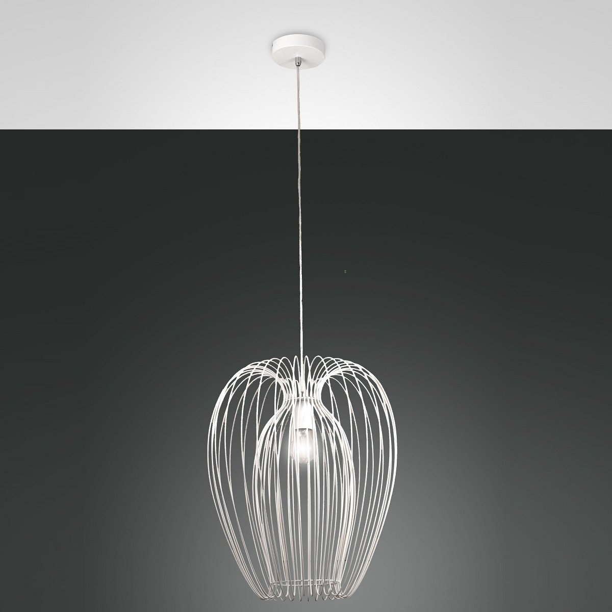 Fabas Luce 3677-45-102 Pendelleuchte Camp 40cm weiss E27