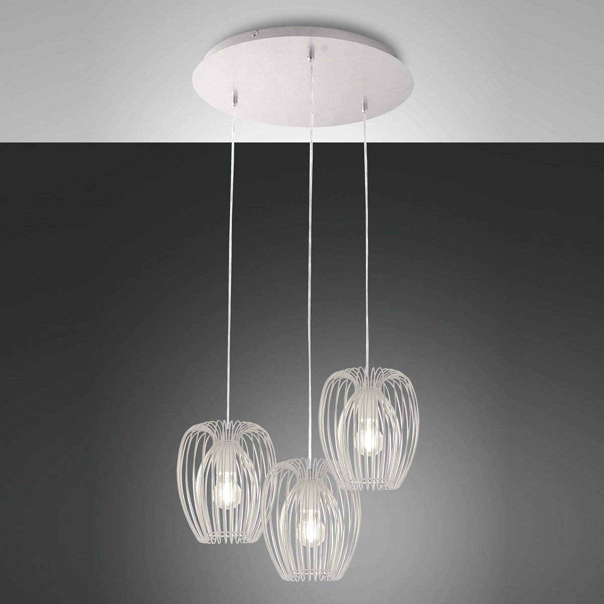 Fabas Luce 3677-47-102 Pendelleuchte Camp 3-flammig weiss E27