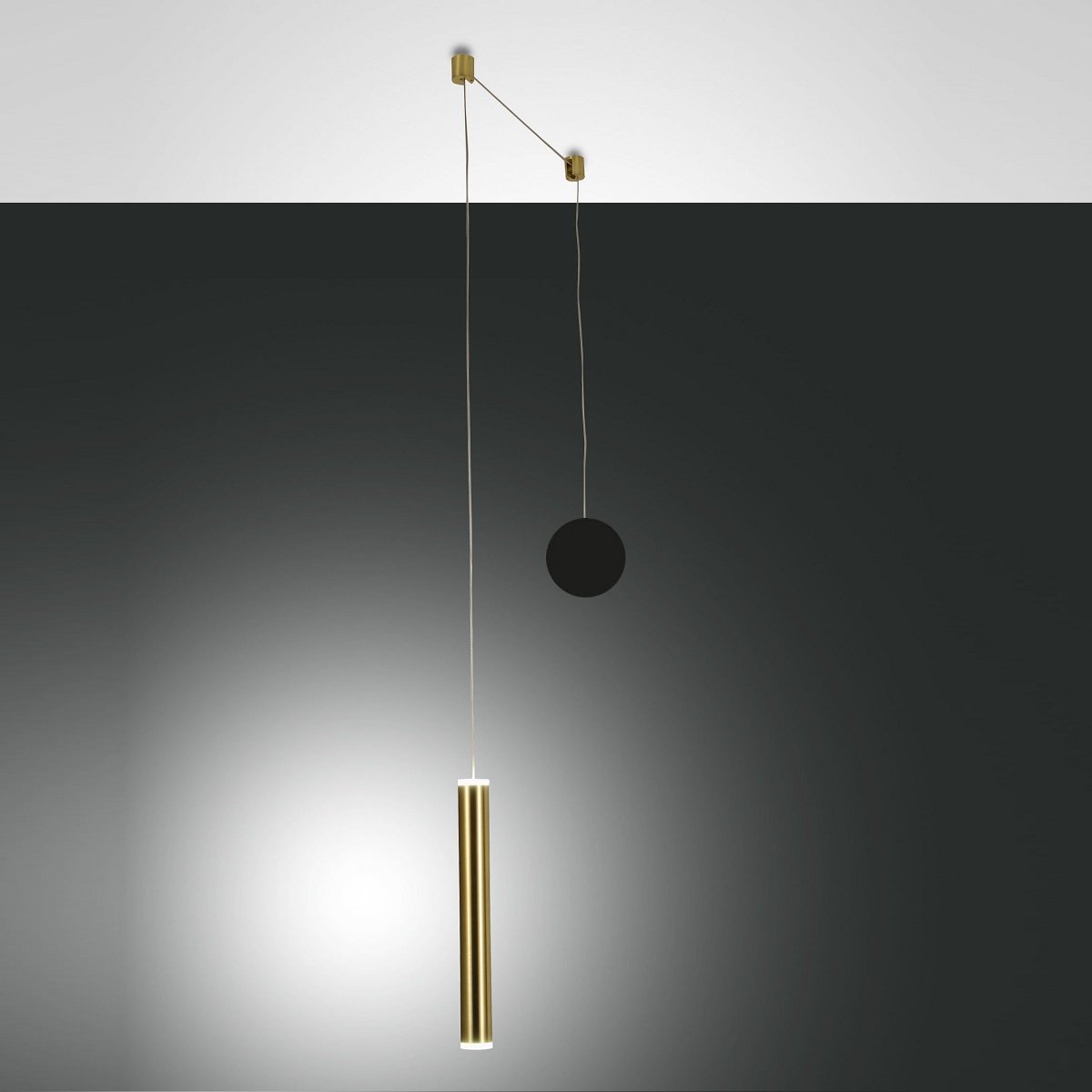 Fabas Luce 3685-41-209 LED Pendelleuchte Prado 1-flammig schwarz messing 4cm