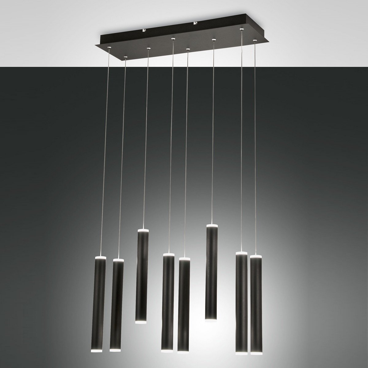 Fabas Luce 3685-46-101 LED Pendelleuchte Prado 8-flammig schwarz