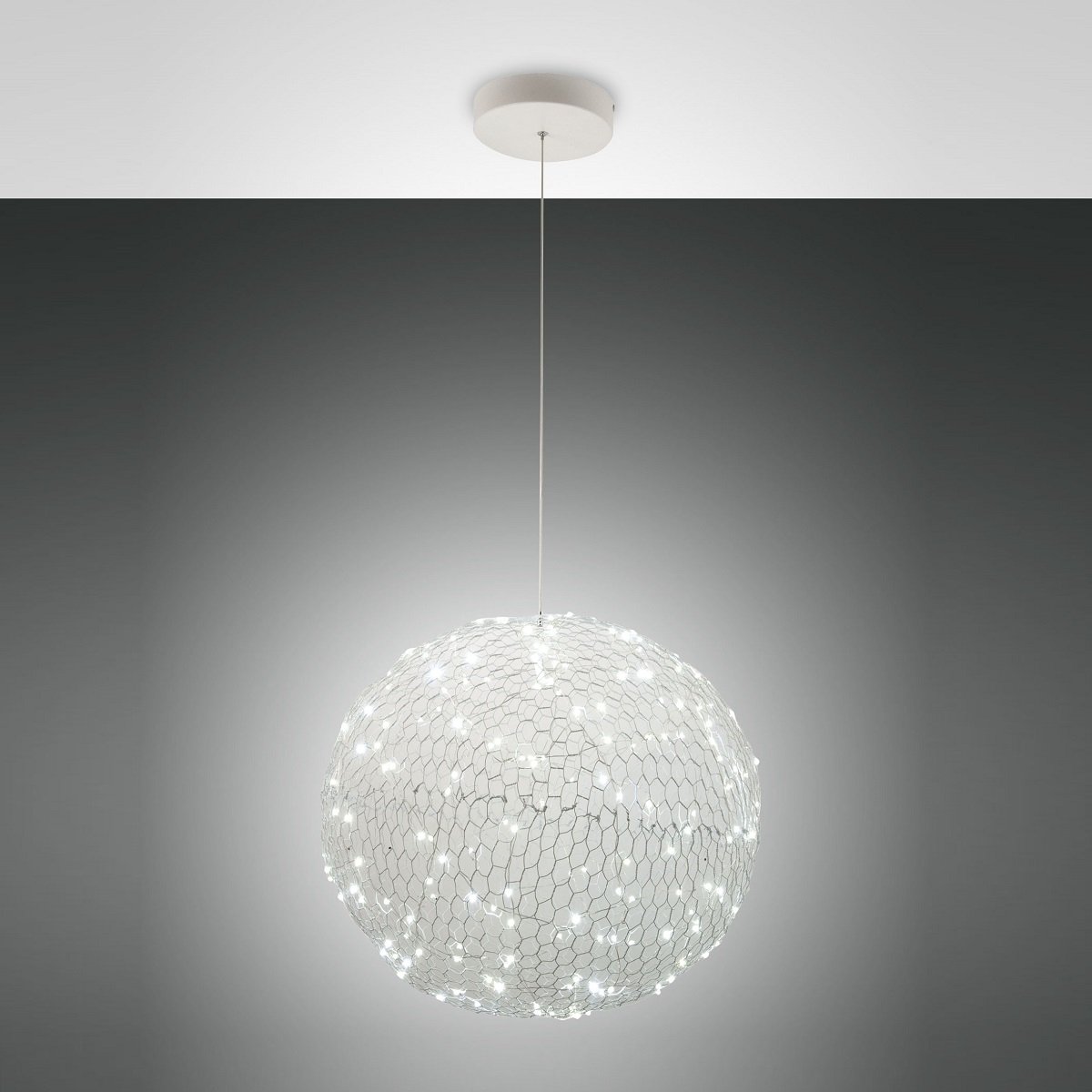 Fabas Luce 3693-45-102 LED Pendelleuchte Sumter rund 50cm wei�