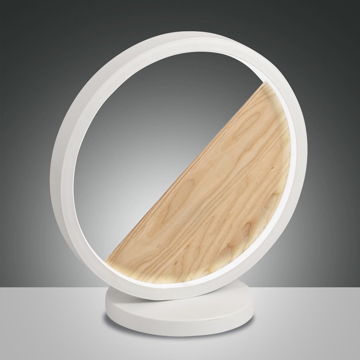 Fabas Luce 3695-30-102 Tischleuchte Pierre rund wei� holz