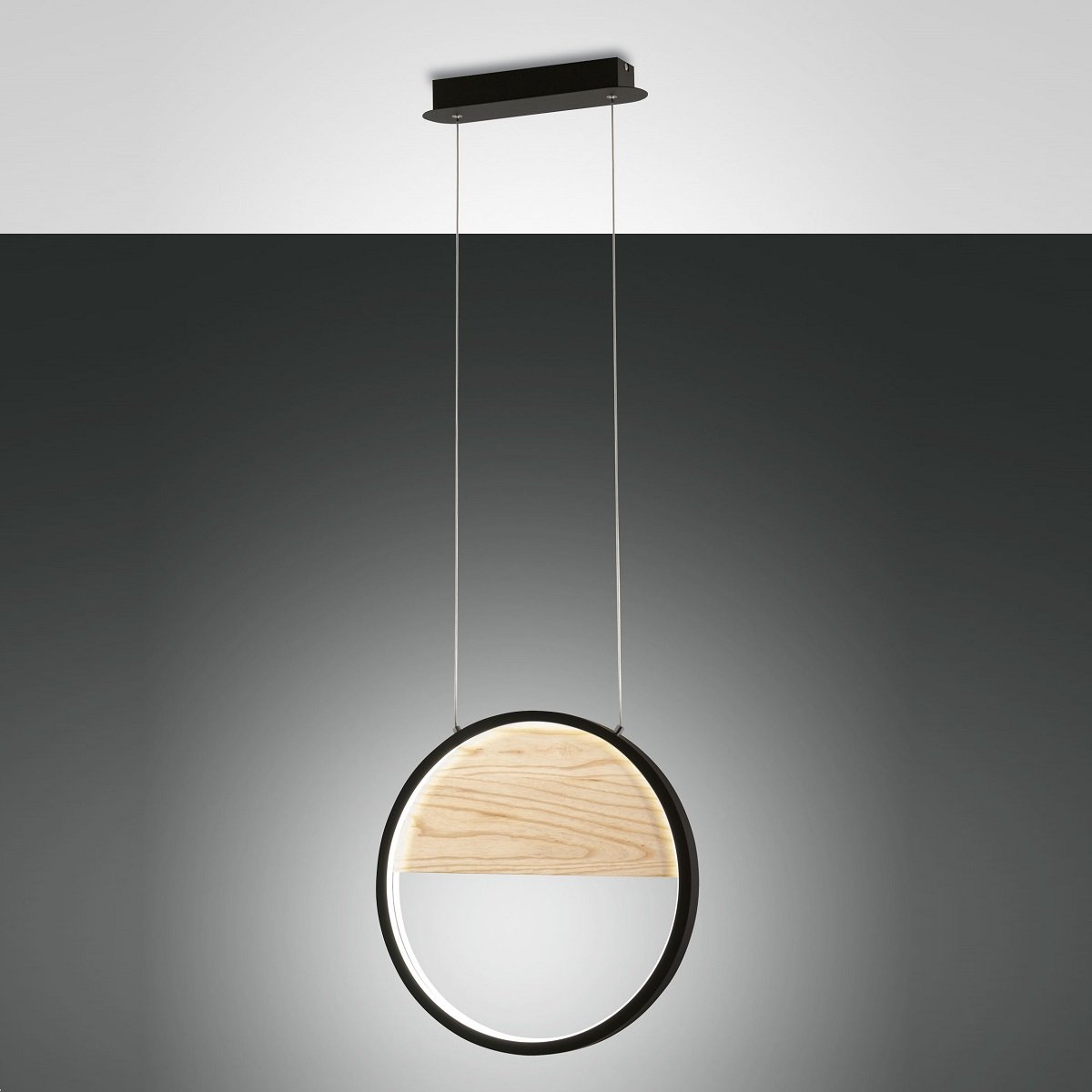 Fabas Luce 3695-40-101 LED Pendelleuchte Pierre 40cm schwarz holz