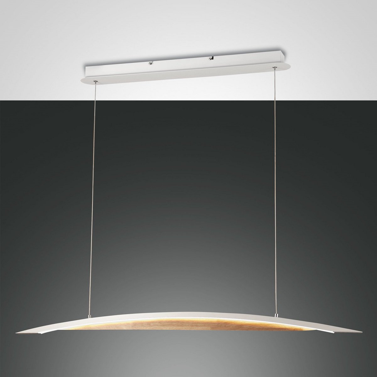 Fabas Luce 3697-40-102 LED Pendelleuchte Cordoba wei� holz 110cm